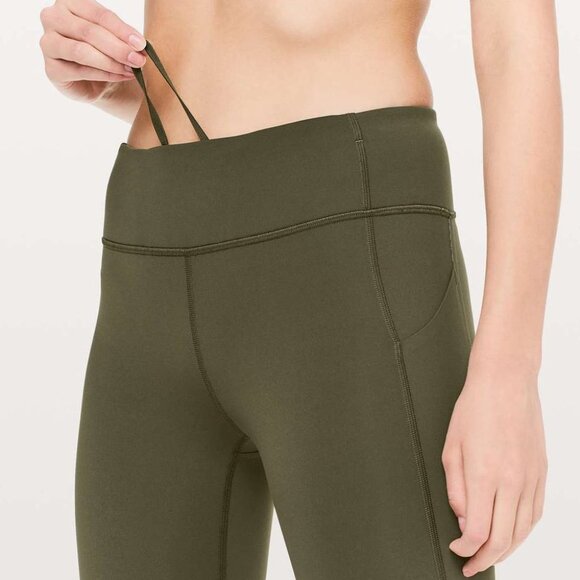 Lululemon Pace Rival Crop Full On Luxtreme Leggings Inseam 22 Dark Olive Green 4 - Picture 8 of 16